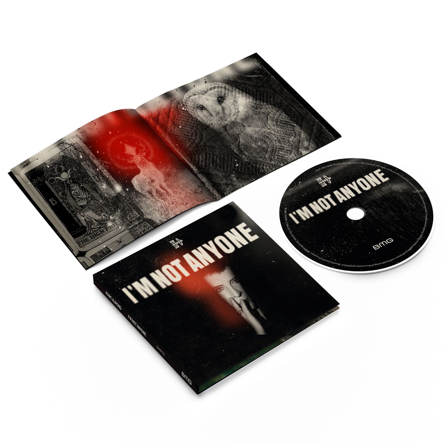 Marc Almond “I’m Not Anyone” CD case, open with disc visible.