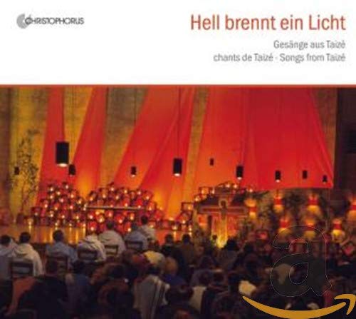 "CD cover featuring a crowd in a church with lit candles and red drapes."