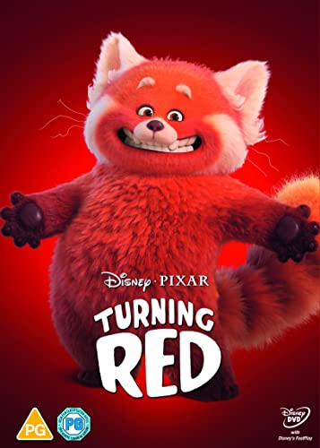 “Turning Red” DVD cover featuring a red panda character smiling.