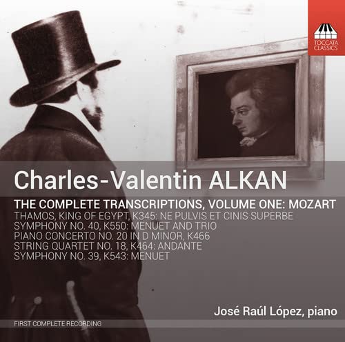 CD cover for Alkan’s Mozart transcriptions, featuring portraits and text.