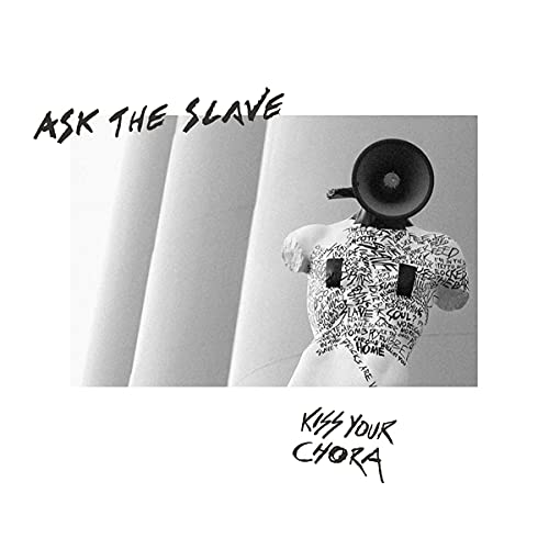 Black and white album cover featuring a person with a megaphone.