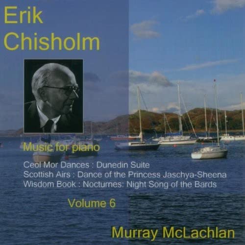 CD cover featuring portrait of Erik Chisholm and a coastal scene.