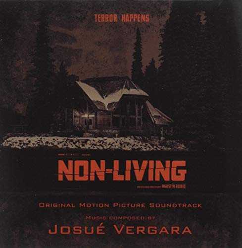 CD cover for “Non-Living” soundtrack featuring a snow-covered cabin in woods.