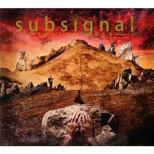 CD cover for Subsignal’s “Touchstones” featuring a rocky landscape and figure.