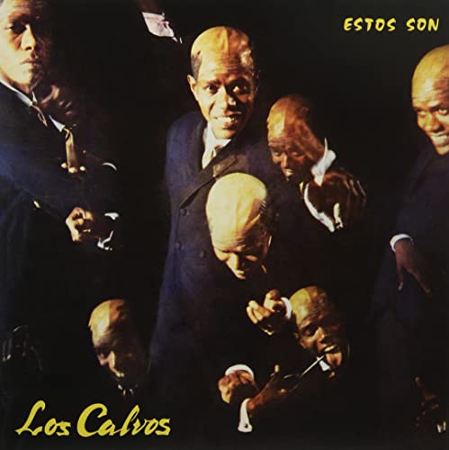 Album cover for "Los Calvos" featuring portraits of bald men in suits.