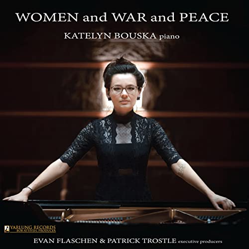 CD cover featuring pianist Katelyn Bouska at a grand piano.