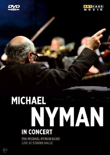 Michael Nyman conducting a band, DVD cover art.