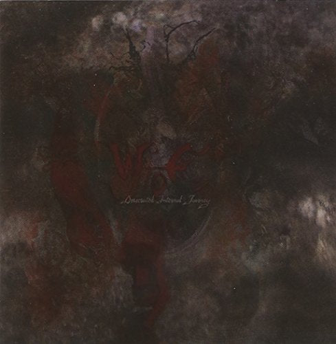 Dark, abstract album cover with red text and thorny, skeletal imagery.