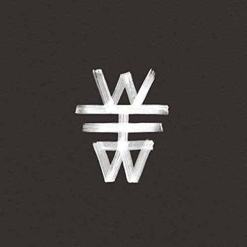 A white symbol on a black background, resembling a stylized letter or logo.