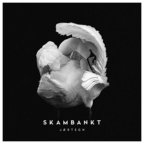 Black and white album cover featuring a swan with folded wings.
