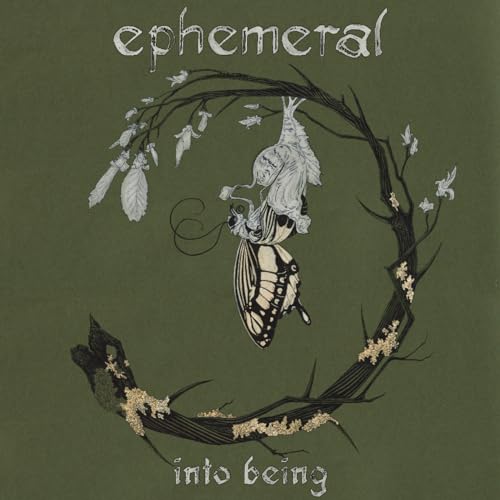 CD cover: woman emerging from a butterfly cocoon in branches.