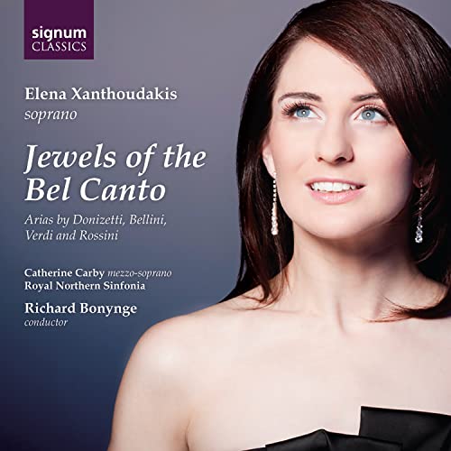 CD cover featuring soprano Elena Xanthoudakis, “Jewels of the Bel Canto.”