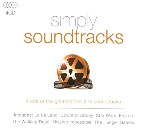 "CD cover with a film reel and text 'Simply Soundtracks' on a white background."