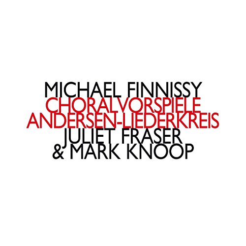 "Album cover with white background and black and red text."