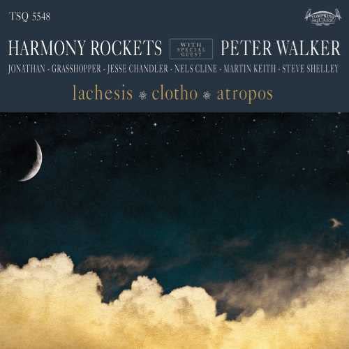 Vinyl record cover: dark sky with clouds, crescent moon, and text details.