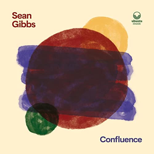 CD cover for Sean Gibbs’ “Confluence” with abstract watercolor shapes.