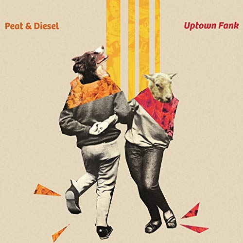 Album cover featuring collaged figures of a bear and sheep dancing.