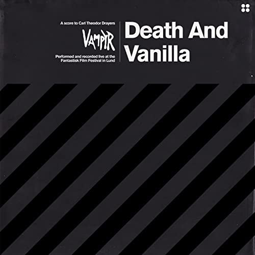Vinyl record cover for Death And Vanilla’s “Vampyr” with diagonal stripes.