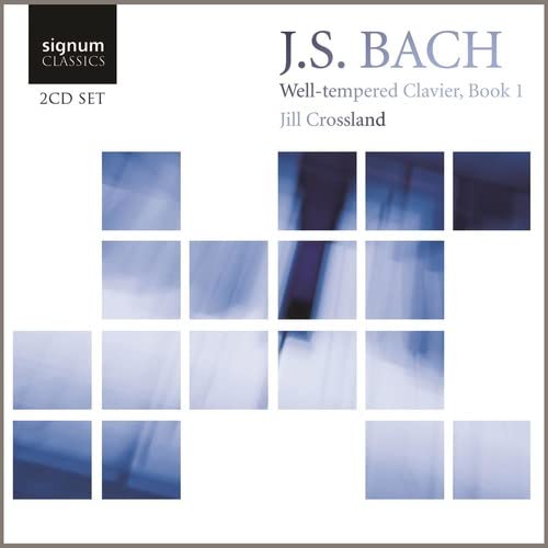 CD cover for Bach’s Well-Tempered Clavier, Book 1, with abstract blue imagery.