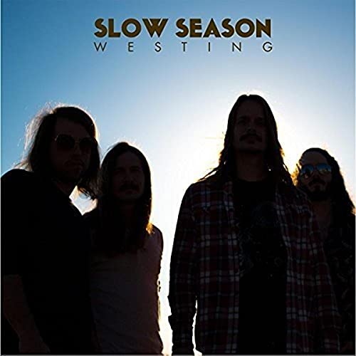 CD cover for Slow Seasonās āWestingā featuring a silhouetted band against a sun.