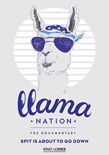 Llama wearing sunglasses and patriotic bandana, DVD cover for "Llama Nation.