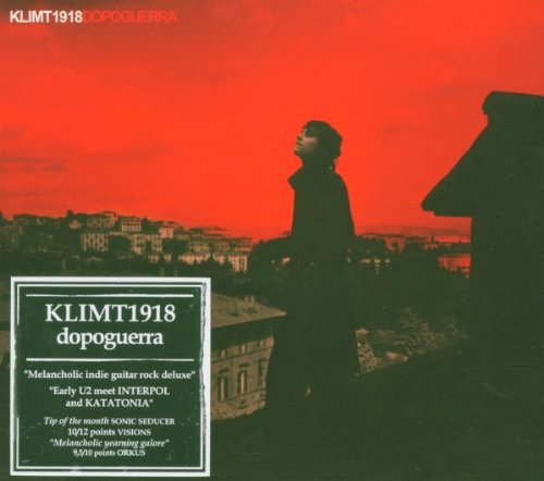 Red background with a silhouetted figure overlooking a cityscape.