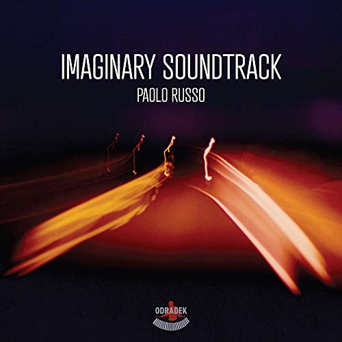 "CD cover with 'Imaginary Soundtrack' title, blurry figures, and orange light streaks on dark background."