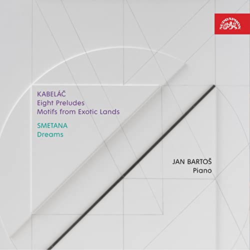 CD cover with abstract geometric design and text listing composers/title.