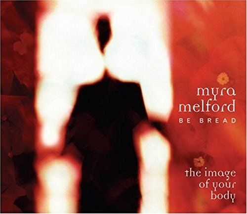 "Album cover with silhouette of a person surrounded by red and white abstract shapes."