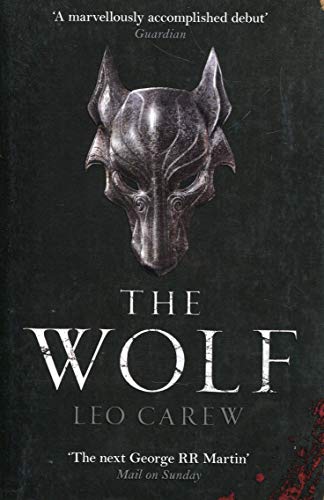 Book cover with a metal wolf mask on a dark background, titled "The Wolf".