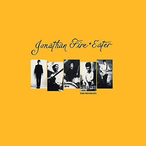Yellow album cover for Jonathan Fire*eater with band photos.