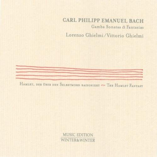 Beige CD cover with black text and red horizontal lines, featuring Carl Philipp Emanuel Bach.