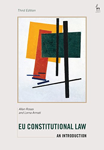 The image depicts the cover of a book titled "EU Constitutional Law: An Introduction." #### Alt Text: Book cover with abstract geometric shapes and title in green and black text.
