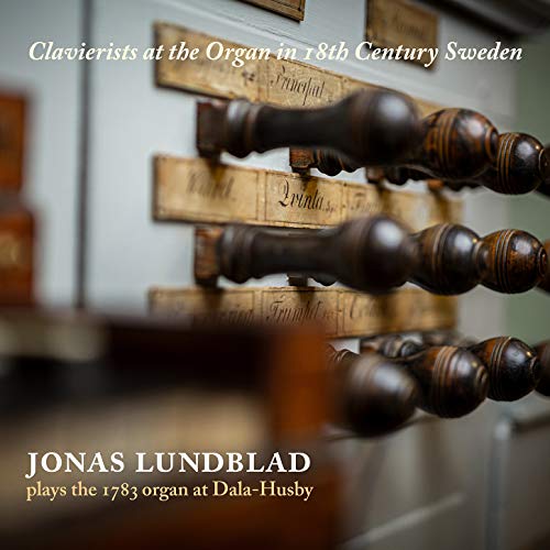 CD cover featuring organ stops and text: "Jonas Lundblad - Clavierists...