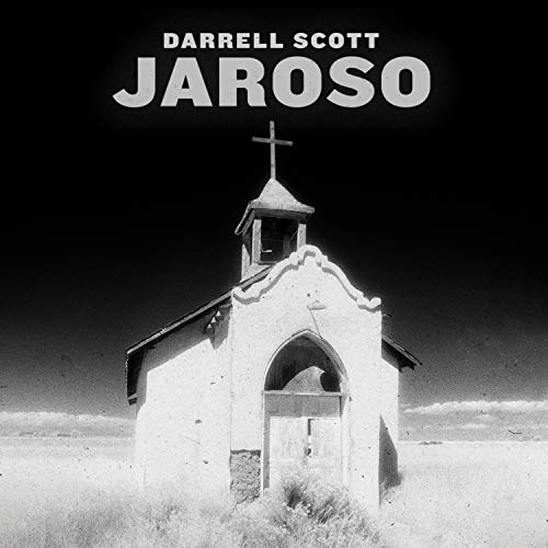 "Album cover featuring a small church in a field with 'Darrell Scott Jaroso' text."