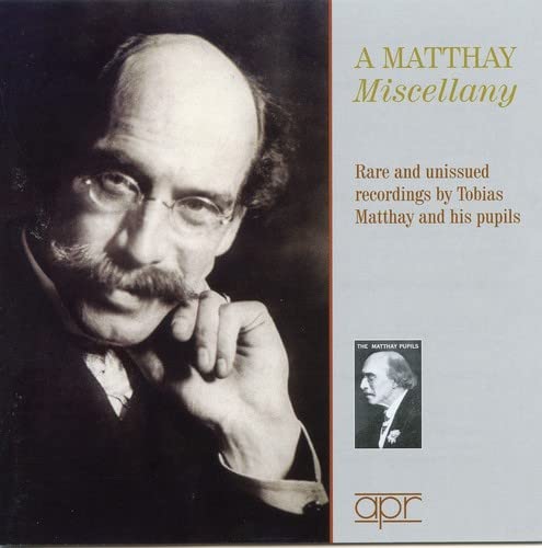 CD cover featuring a portrait of pianist Tobias Matthay and text.
