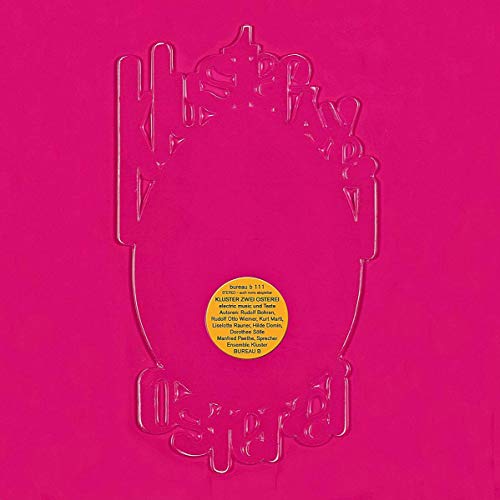 Pink vinyl record with embossed lettering and a yellow circular label.