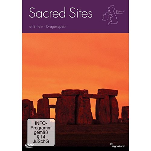 DVD cover featuring Stonehenge at sunset, with purple header and white text "Sacred Sites".