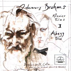CD cover with sketched portraits of Johannes Brahms and musicians.
