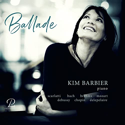 CD cover featuring pianist Kim Barbier smiling, with composer names listed.