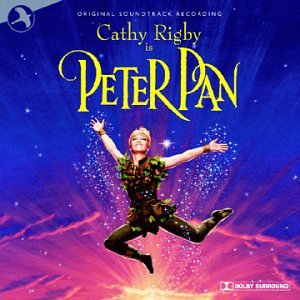 CD cover art: Cathy Rigby as Peter Pan in flight, colorful background.
