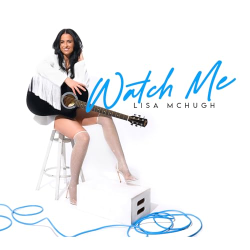 Lisa McHugh album cover: woman with guitar, white background, blue script.