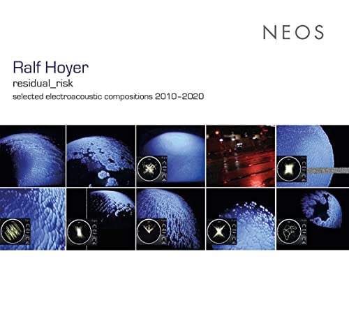 CD cover for Ralf Hoyer’s “residual_risk” with abstract blue imagery.