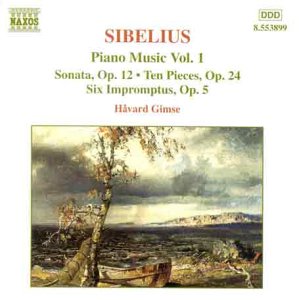 CD cover for Sibelius piano music by Havard Gimse, landscape painting.