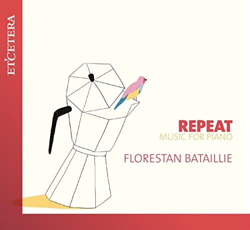 CD cover: a white stovetop espresso maker with a pink bird perched on top.