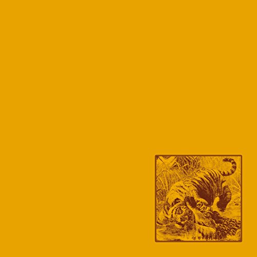 Golden background with a sketched tiger and smaller inset image.