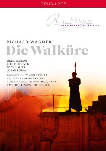 DVD cover for "Die Walkure" with silhouette of a man holding a spear.