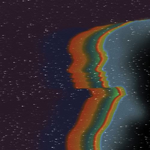 CD cover with a distorted, layered profile against a speckled background.