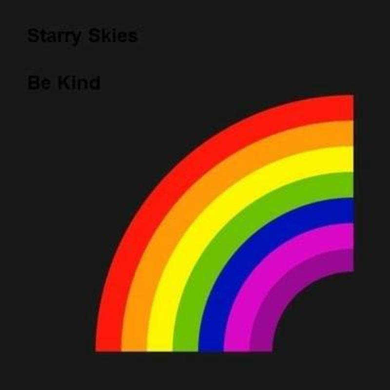 CD cover with black background and a partial rainbow arc.