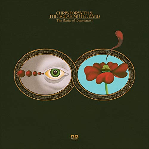 Album cover with an eye and a red poppy in ornate frames.